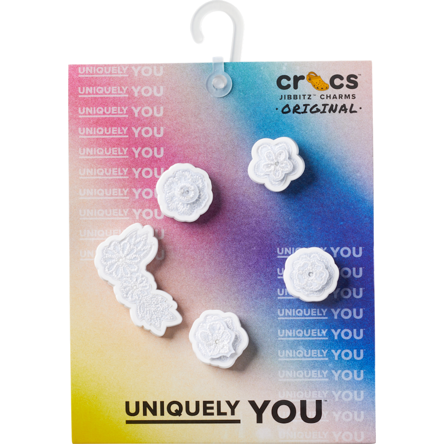 White Elegant Floral 5 Pack Jibbitz™ charms | Crocs Best Price