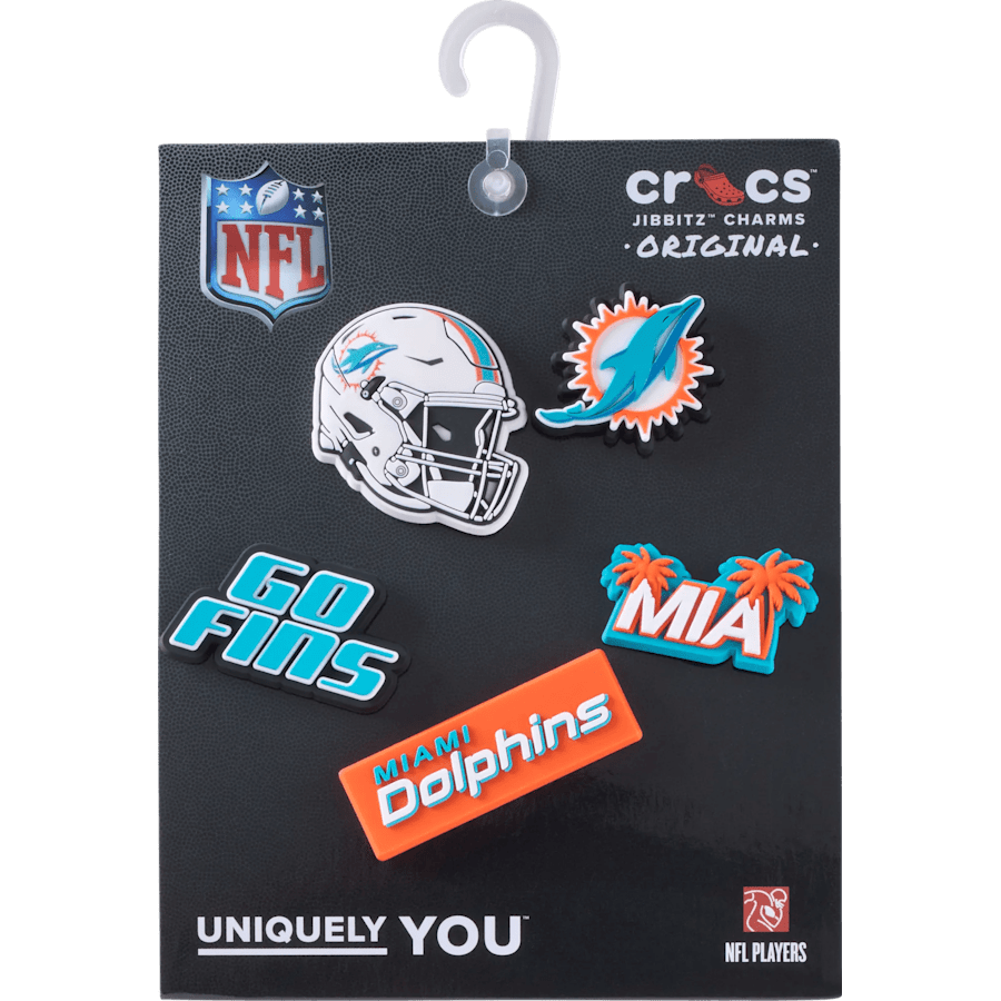 NFL Miami Dolphins 5 Pack Jibbitz Shoe Charm | Crocs Value