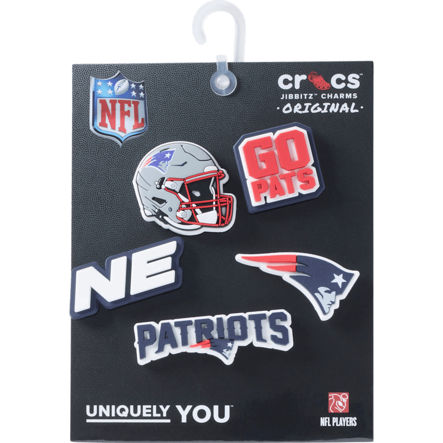 NFL New England Patriots 5 Pack Jibbitz Shoe Charm | Crocs Featured