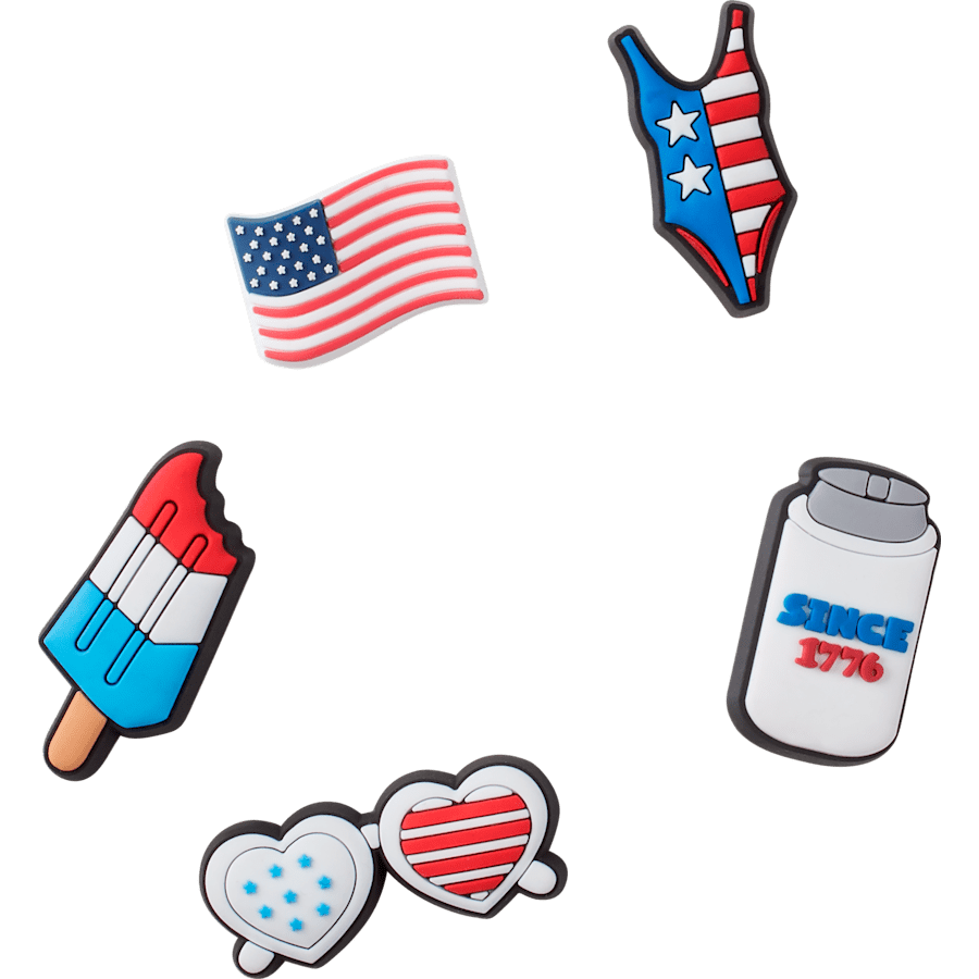 USA 5 Pack Jibbitz Shoe Charm | Crocs New