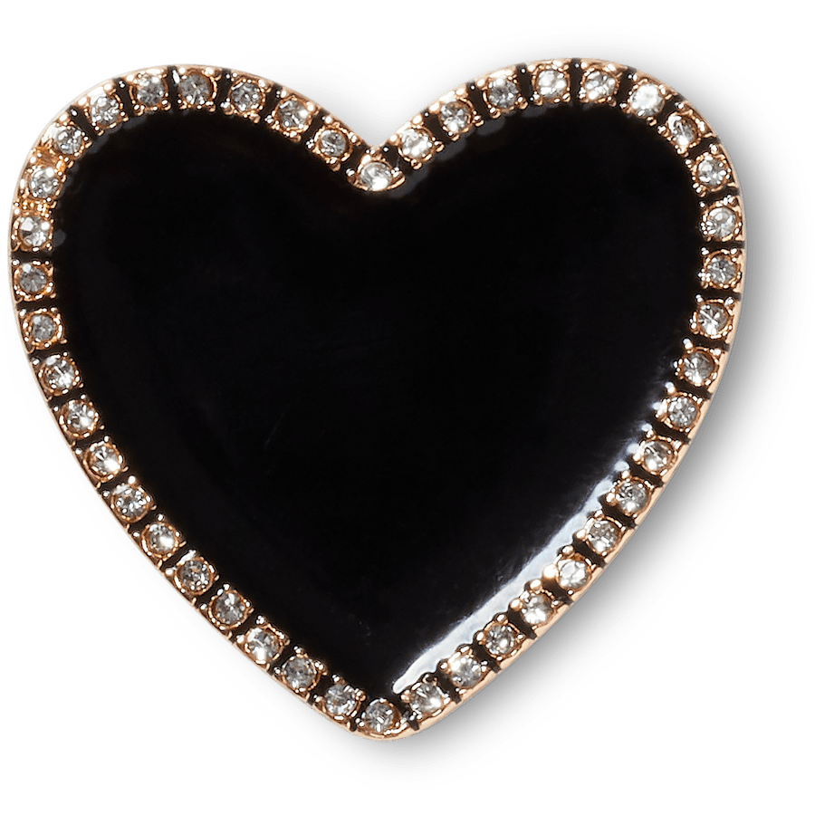 Black Heart with Gold Outline Jibbitz™ charms | Crocs New