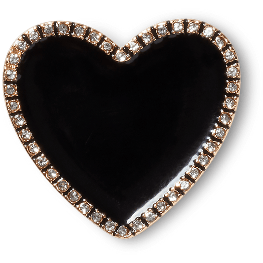 Black Heart with Gold Outline Jibbitz™ charms | Crocs New