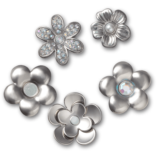 Monochrome Slvr Flwrs 5 Pack Jibbitz™ charms | Crocs Hot Sale