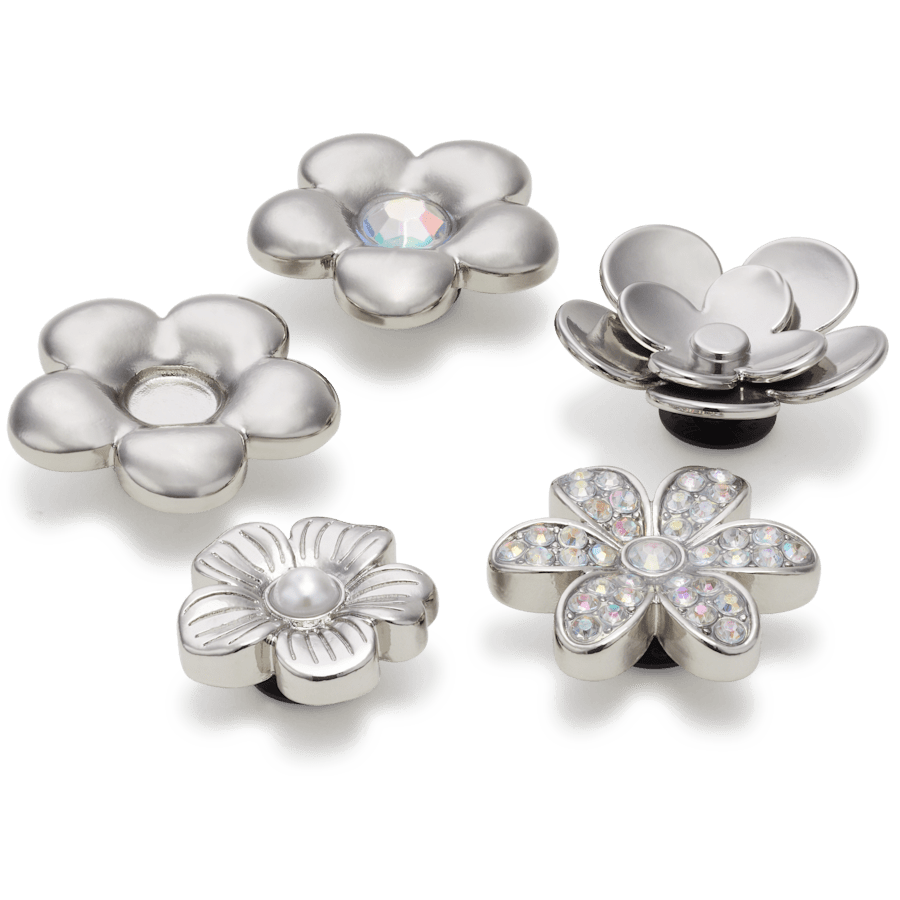 Monochrome Slvr Flwrs 5 Pack Jibbitz™ charms | Crocs Hot Sale