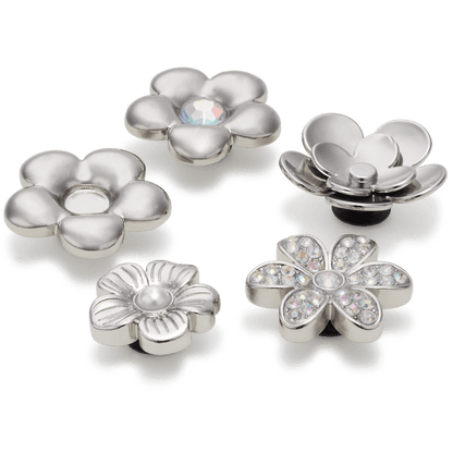 Monochrome Slvr Flwrs 5 Pack Jibbitz™ charms | Crocs Hot Sale