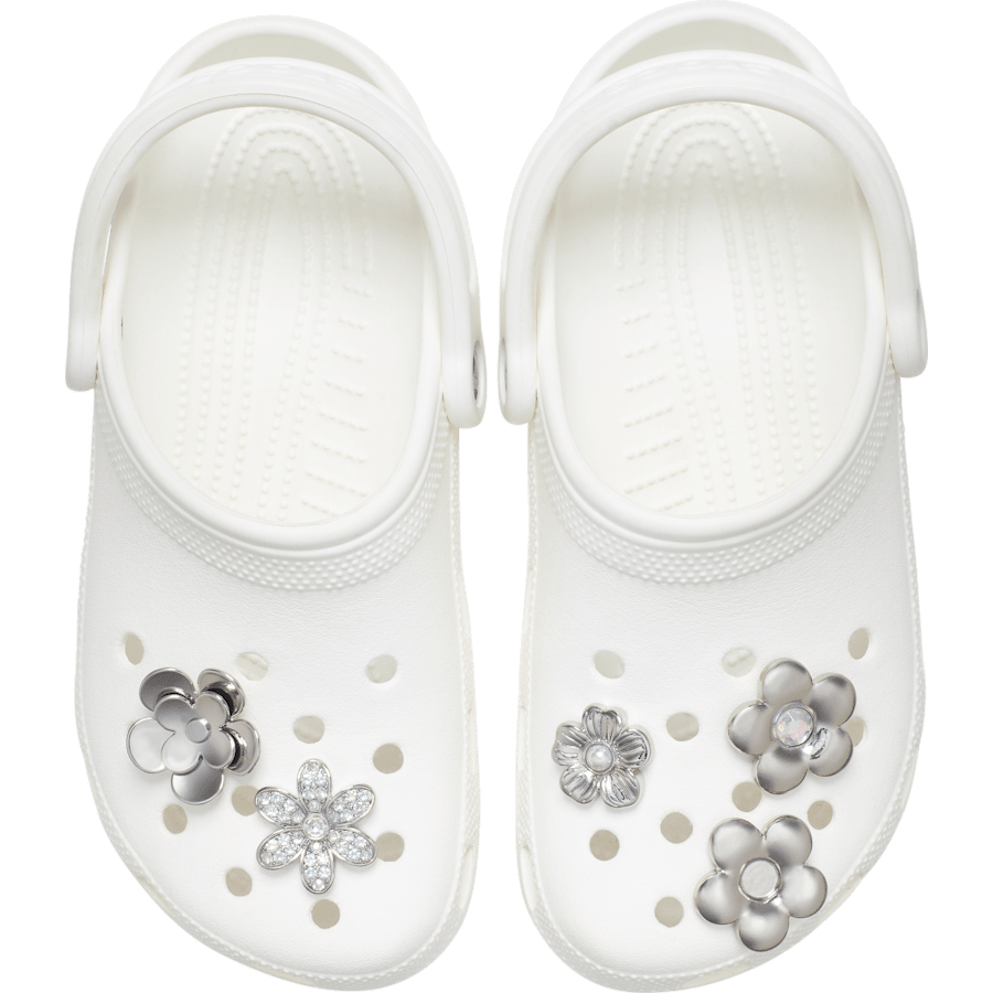 Monochrome Slvr Flwrs 5 Pack Jibbitz™ charms | Crocs Hot Sale
