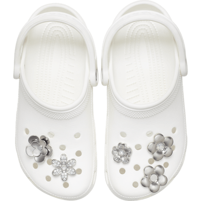 Monochrome Slvr Flwrs 5 Pack Jibbitz™ charms | Crocs Hot Sale