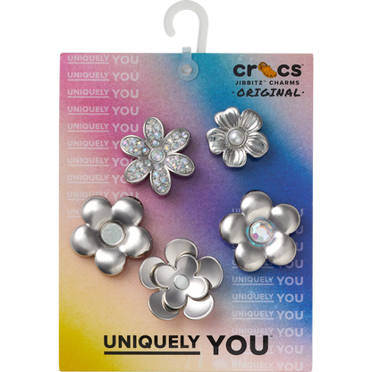 Monochrome Slvr Flwrs 5 Pack Jibbitz™ charms | Crocs Hot Sale