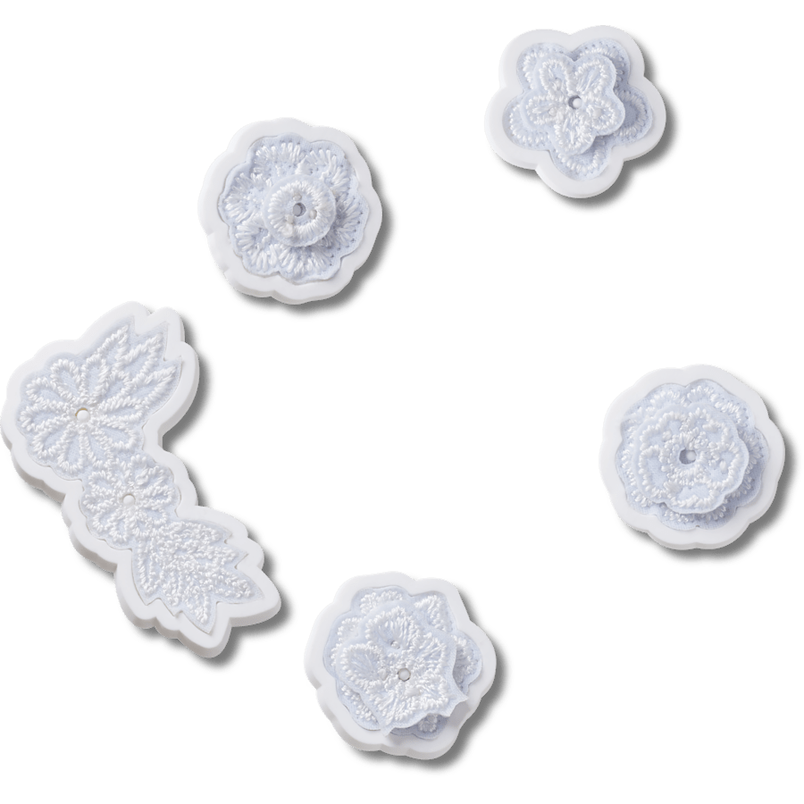 White Elegant Floral 5 Pack Jibbitz™ charms | Crocs Best Price