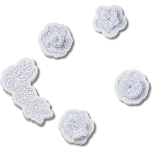White Elegant Floral 5 Pack Jibbitz™ charms | Crocs Best Price
