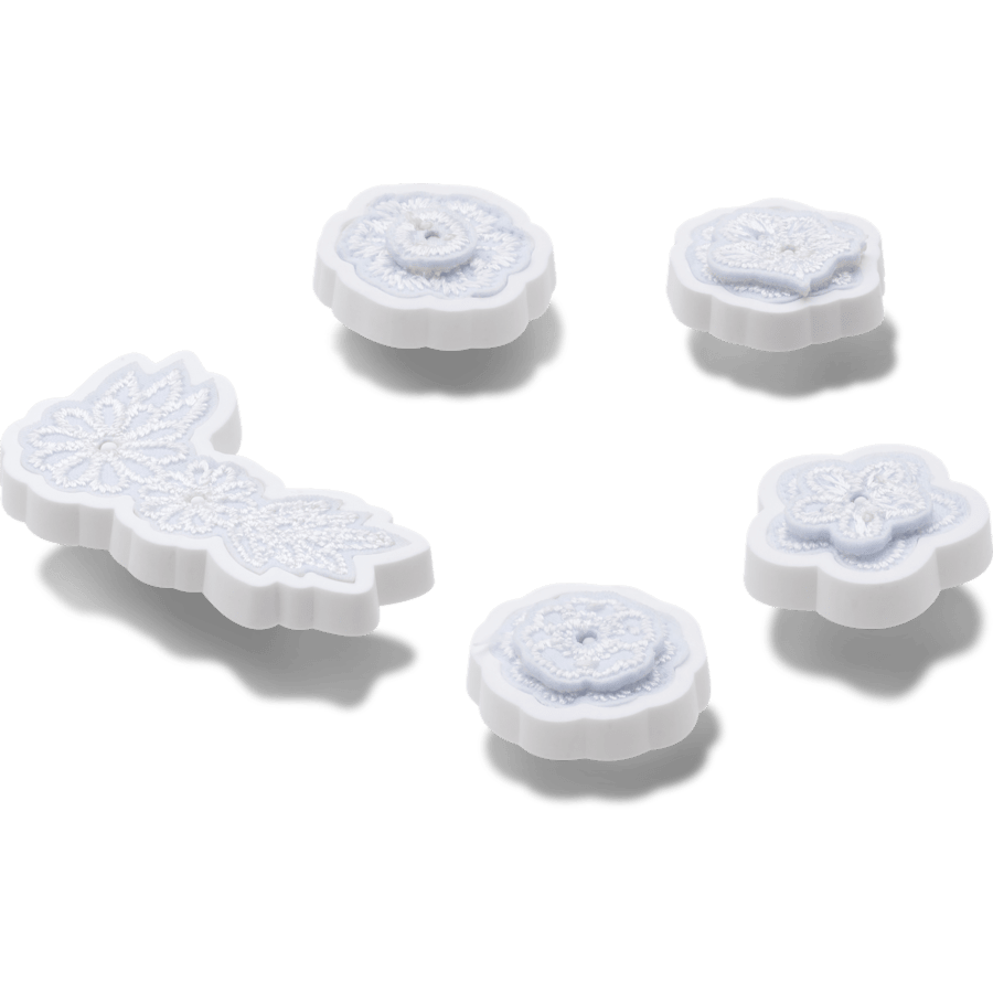 White Elegant Floral 5 Pack Jibbitz™ charms | Crocs Best Price