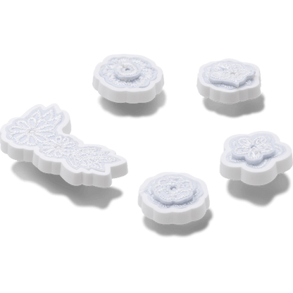 White Elegant Floral 5 Pack Jibbitz™ charms | Crocs Best Price