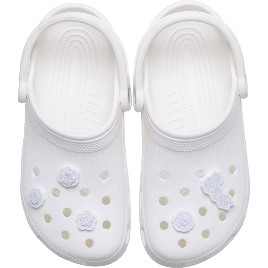 White Elegant Floral 5 Pack Jibbitz™ charms | Crocs Best Price