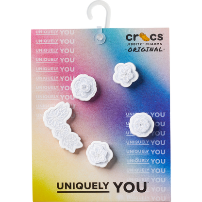 White Elegant Floral 5 Pack Jibbitz™ charms | Crocs Best Price