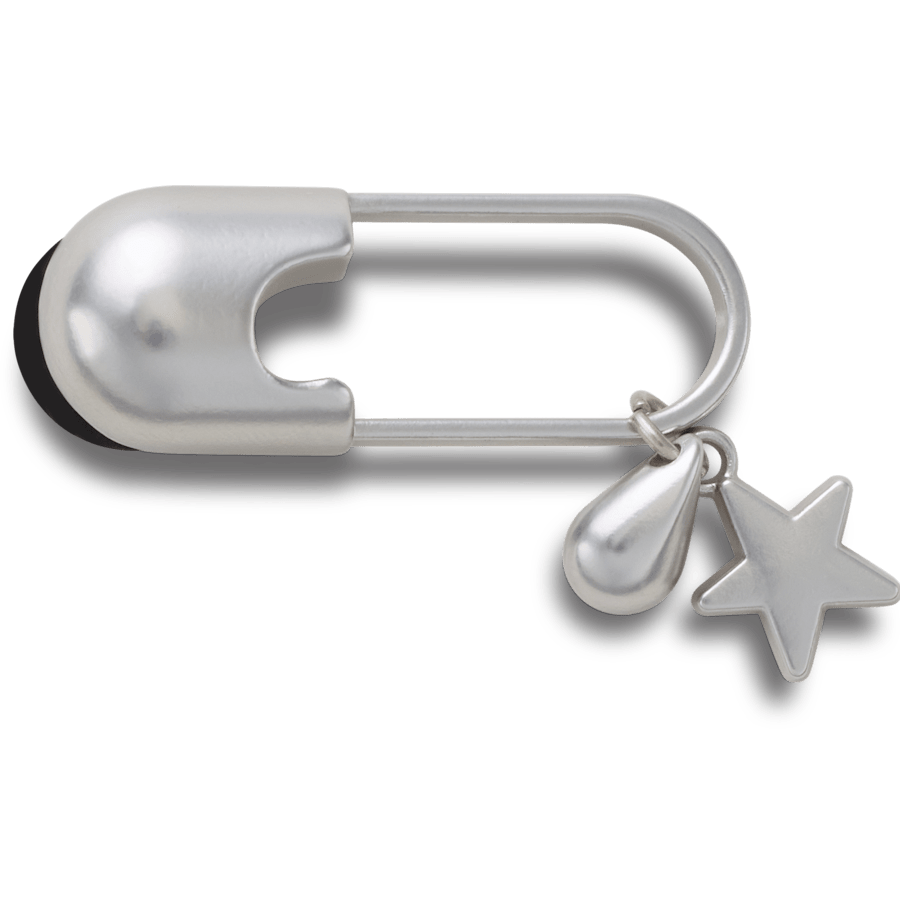 Silver Meta Safety Pin Jibbitz™ charms | Crocs Featured