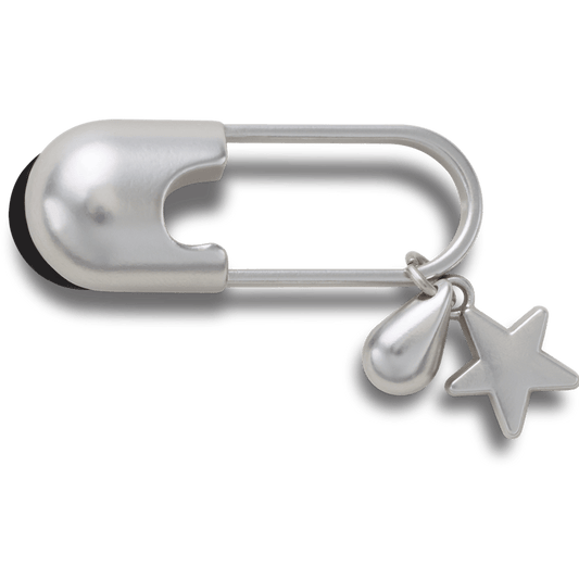 Silver Meta Safety Pin Jibbitz™ charms | Crocs Featured