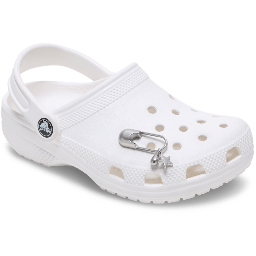 Silver Meta Safety Pin Jibbitz™ charms | Crocs Featured