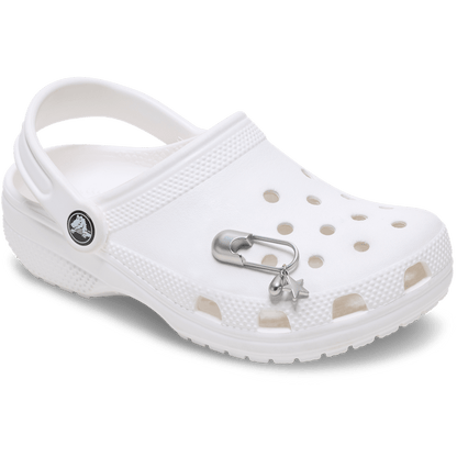 Silver Meta Safety Pin Jibbitz™ charms | Crocs Featured