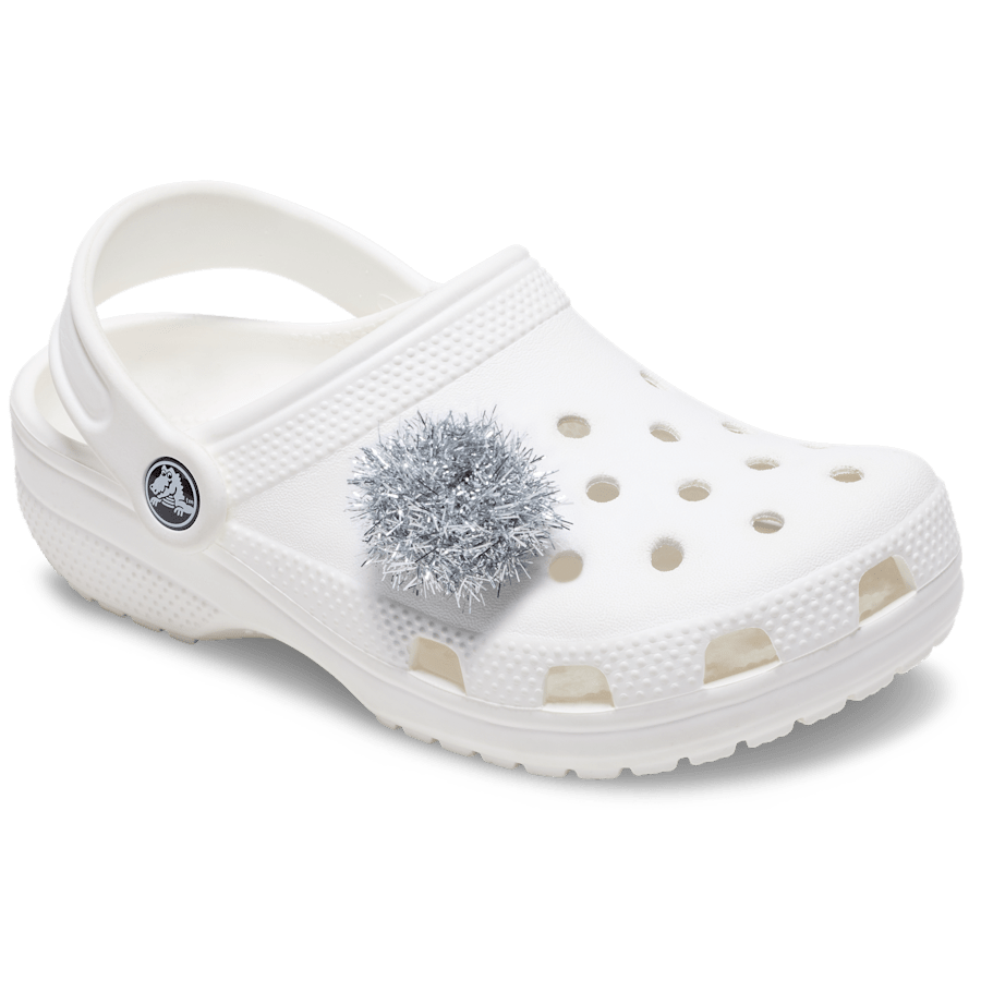 Silver Tinsel Pom Jibbitz™ charms | Crocs Value