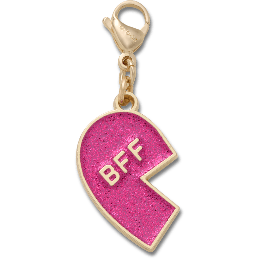 Pink Glitter BFF Charm Left Jibbitz Shoe Charm | Crocs Best Seller