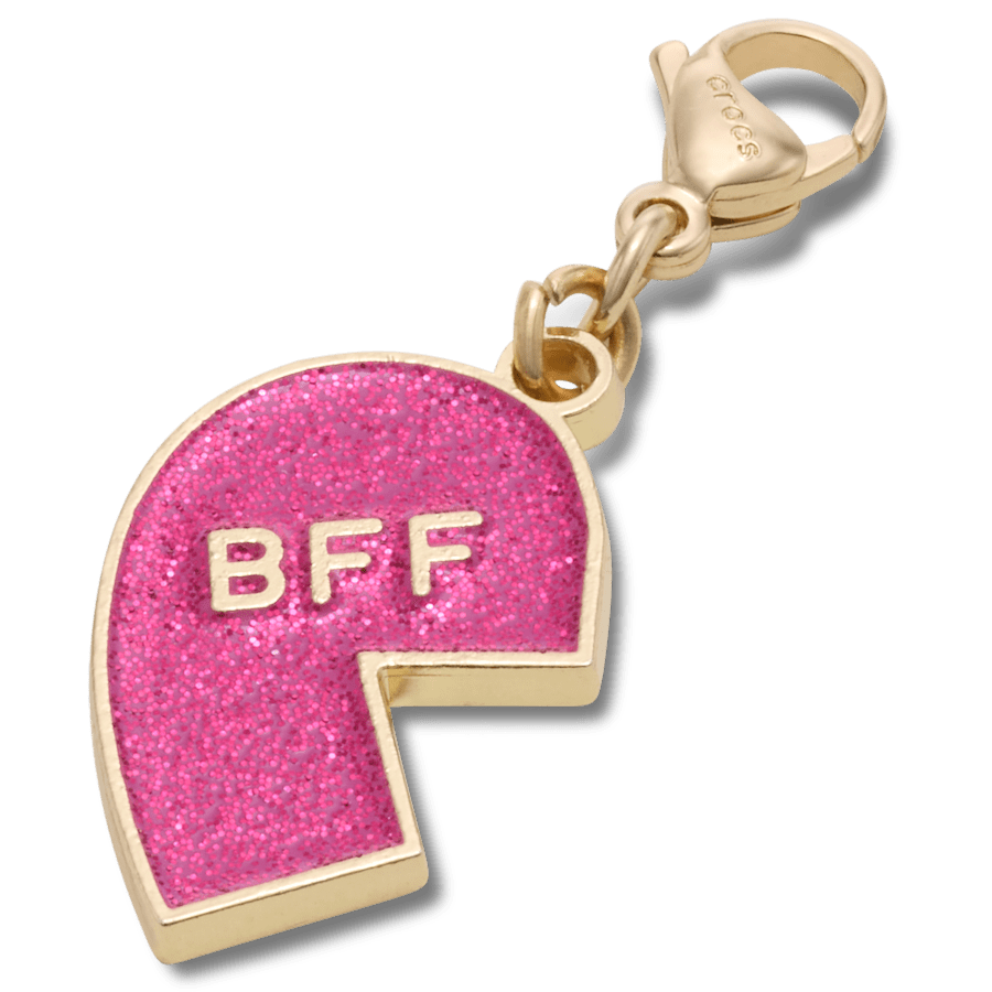 Pink Glitter BFF Charm Left Jibbitz Shoe Charm | Crocs Best Seller