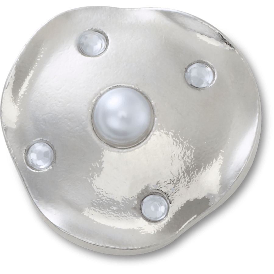 Silver and Pearl Disc Jibbitz™ charms | Crocs Classic
