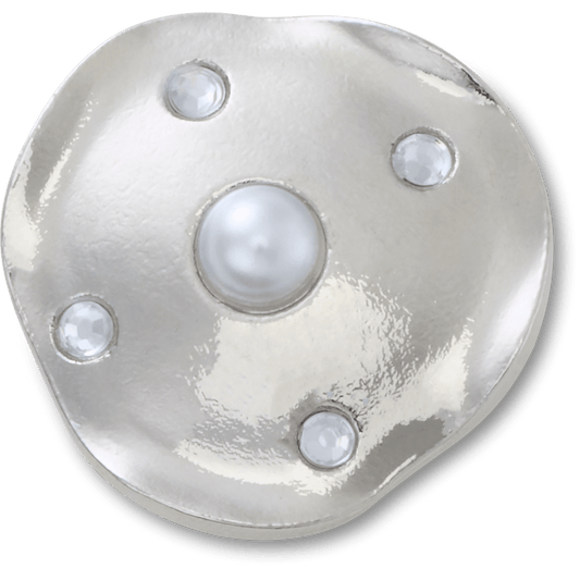 Silver and Pearl Disc Jibbitz™ charms | Crocs Classic