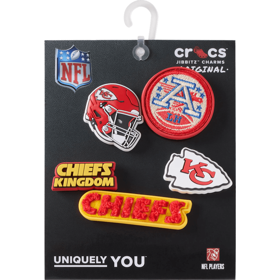 NFL Kansas City Chiefs 5 Pack Jibbitz Shoe Charm | Crocs Top Pick