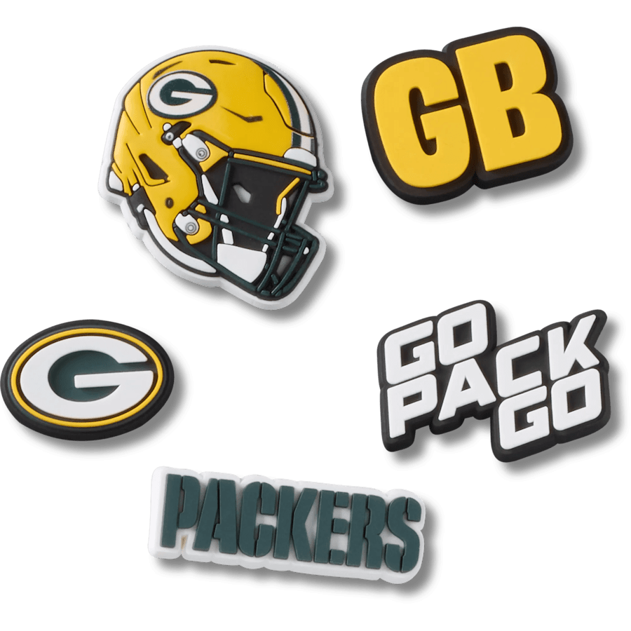 NFL Green Bay Packers 5 Pack Jibbitz Shoe Charm | Crocs Essential