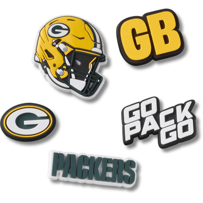 NFL Green Bay Packers 5 Pack Jibbitz Shoe Charm | Crocs Essential