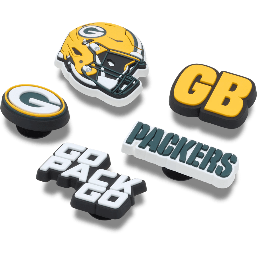 NFL Green Bay Packers 5 Pack Jibbitz Shoe Charm | Crocs Essential