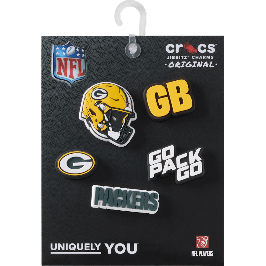 NFL Green Bay Packers 5 Pack Jibbitz Shoe Charm | Crocs Essential