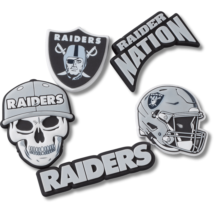 NFL Las Vegas Raiders 5 Pack Jibbitz Shoe Charm | Crocs Customer Favorite