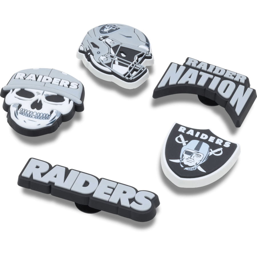 NFL Las Vegas Raiders 5 Pack Jibbitz Shoe Charm | Crocs Customer Favorite