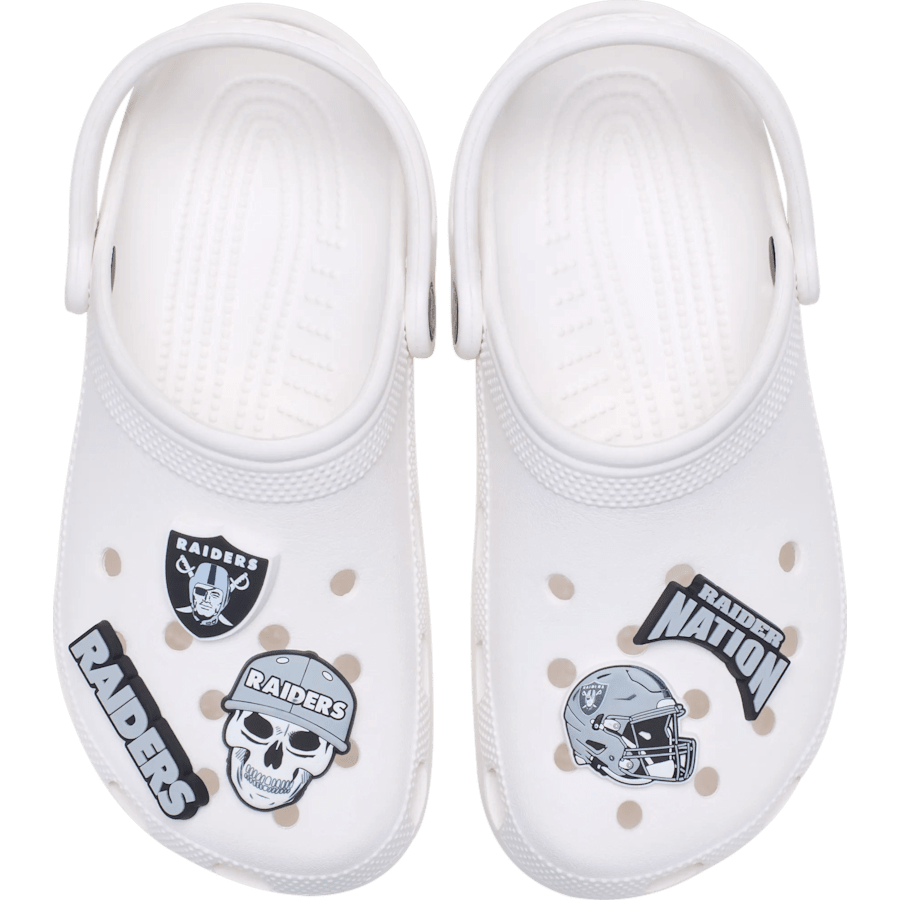 NFL Las Vegas Raiders 5 Pack Jibbitz Shoe Charm | Crocs Customer Favorite