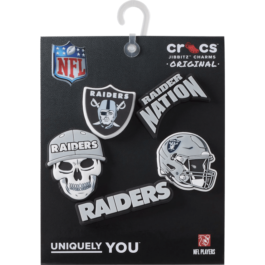 NFL Las Vegas Raiders 5 Pack Jibbitz Shoe Charm | Crocs Customer Favorite