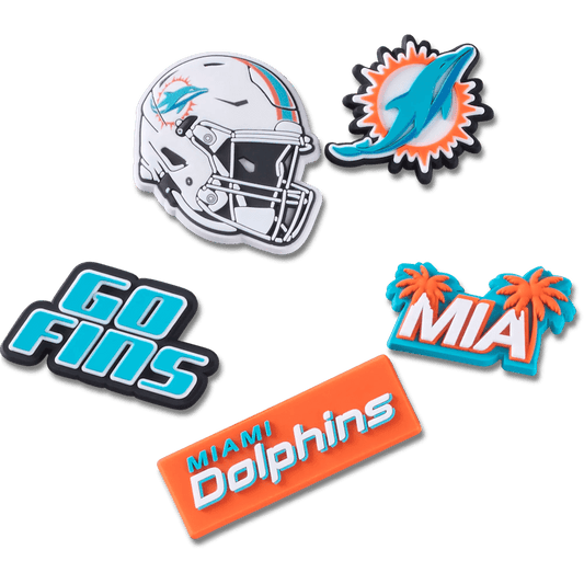 NFL Miami Dolphins 5 Pack Jibbitz Shoe Charm | Crocs Value