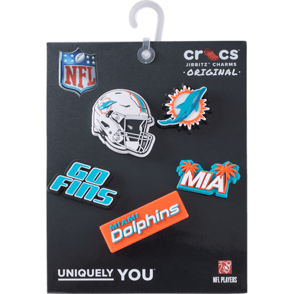 NFL Miami Dolphins 5 Pack Jibbitz Shoe Charm | Crocs Value