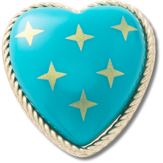 Turquoise and Gold Heart Jibbitz™ charms | Crocs Trending