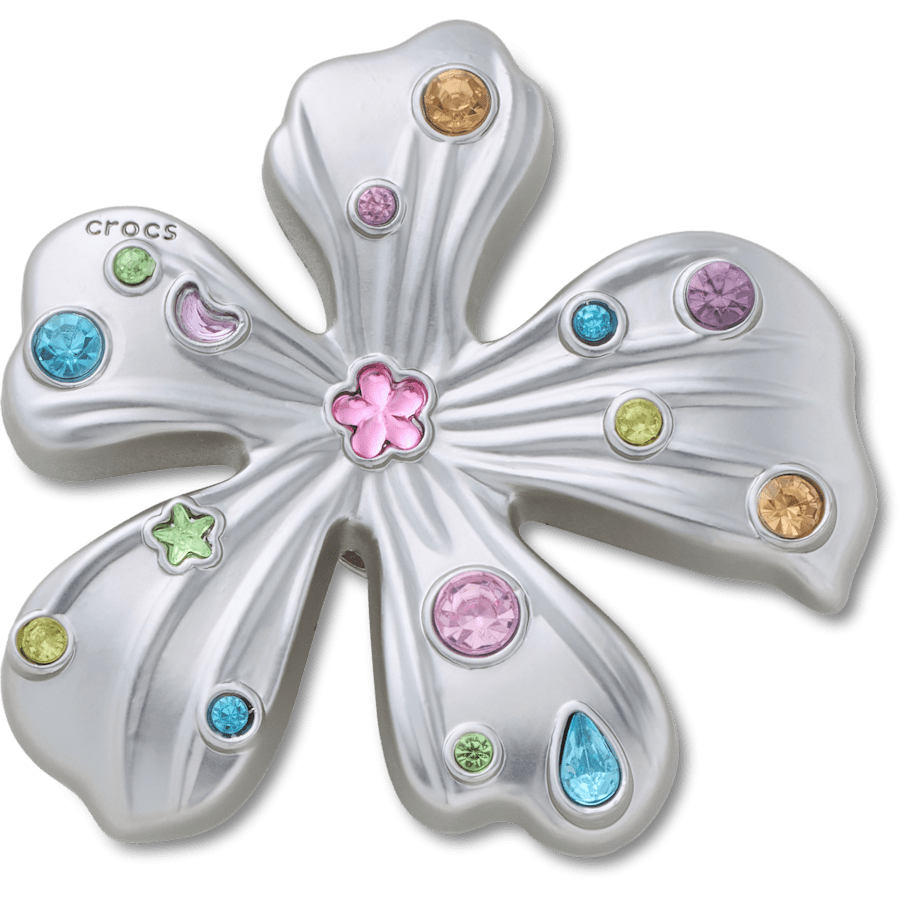 Silver Meta Gem Flower Jibbitz™ charms | Crocs New