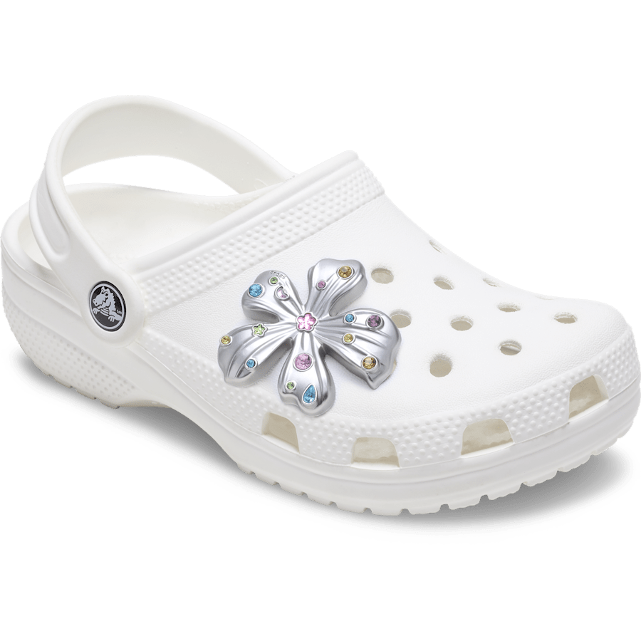 Silver Meta Gem Flower Jibbitz™ charms | Crocs New