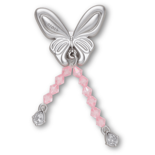 Silver Beaded Meta Butterfly Jibbitz™ charms | Crocs Trending