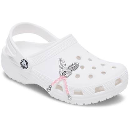 Silver Beaded Meta Butterfly Jibbitz™ charms | Crocs Trending