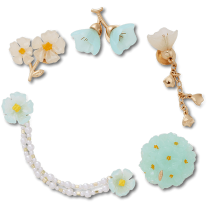Blue Dainty Floral 5 Pack Jibbitz™ charms | Crocs Quality