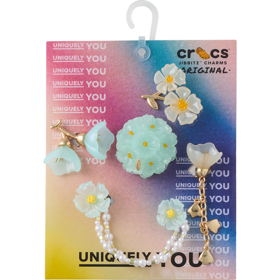Blue Dainty Floral 5 Pack Jibbitz™ charms | Crocs Quality