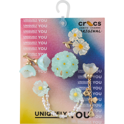Blue Dainty Floral 5 Pack Jibbitz™ charms | Crocs Quality