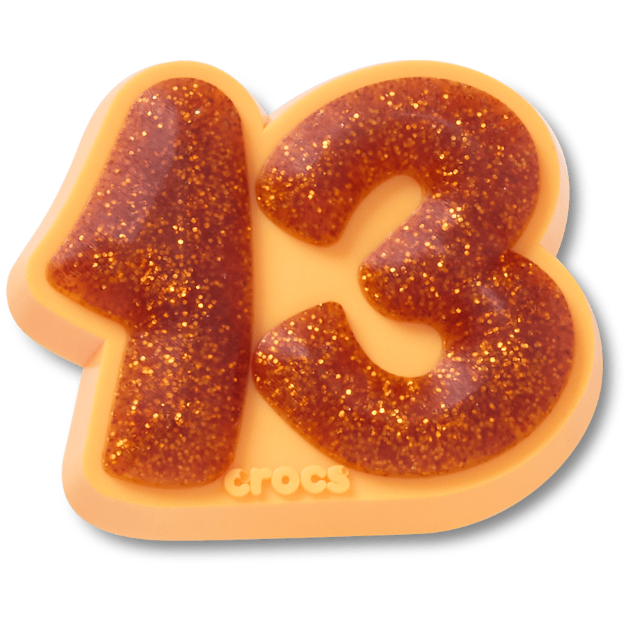 Orange Sparkly Number 13 Jibbitz™ charms | Crocs Best Seller