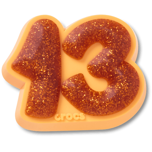 Orange Sparkly Number 13 Jibbitz™ charms | Crocs Best Seller