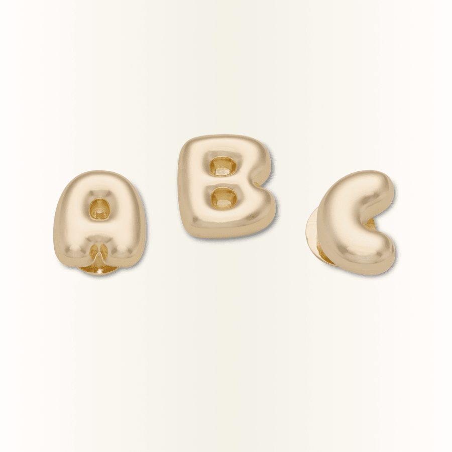 Gold Bubble Letter A-Z Jibbitz™ charms | Crocs Value