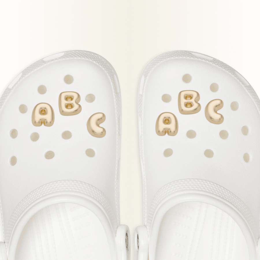 Gold Bubble Letter A-Z Jibbitz™ charms | Crocs Value